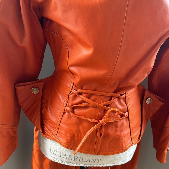 Vintage Sema burnt orange leather suit size 40 - Picture 6 of 16